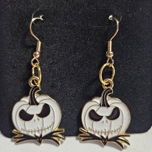 Nightmare Before Christmas Jack Skellington Pumpkin Head Earrings Handmade